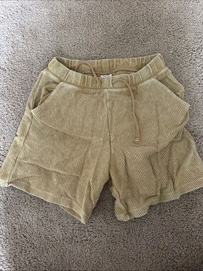 PINK Victoria's Secret Corded Drawstring Shorts in Light Olive